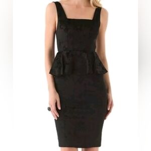 Alice + Olivia Black Ruffled Pencil Skirt